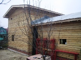 Стена сруба дома брусовой 6х6 + 4х6 проект Подольск